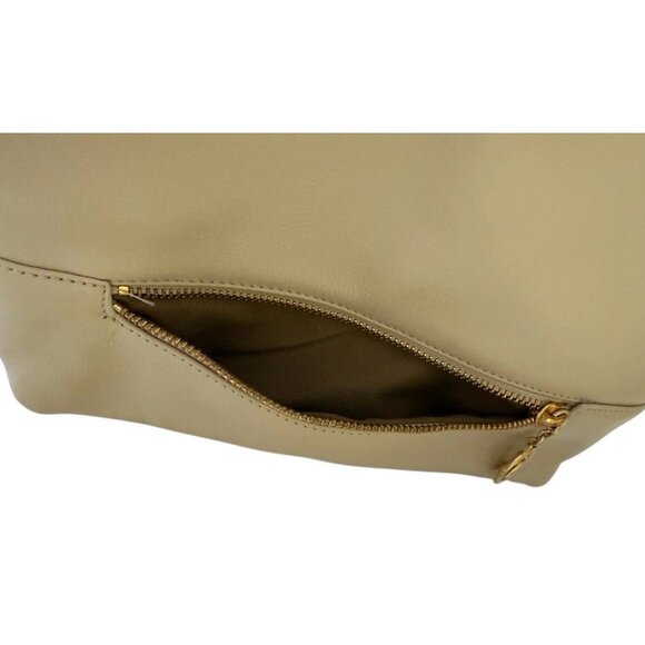 Liz Claiborne Leather Co. Ivory Leather Double Handle Zip Closure Satchel Purse - Picture 8 of 11